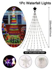 Jõulugirlande 198 LED, 2,2 m hind ja info | Jõulutuled | kaup24.ee