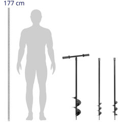 Puurseade, käsimaatigu, 3 puurit, dia. 80 mm 100 mm 150 mm sügavus kuni 100 cm hind ja info | Aiatööriistad | kaup24.ee