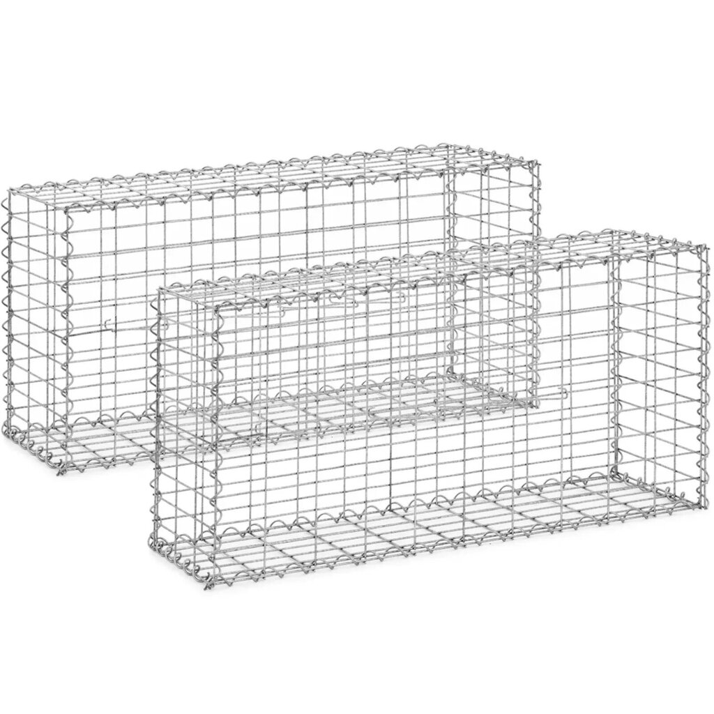 Tsingitud terasest gabioonikorv 102 x 32 x 51 cm - 2 tk. hind ja info | Aiatööriistad | kaup24.ee