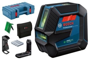 Лазерный измеритель BOSCH LASER GLL 2-15 G + чемодан с креплением на потолок цена и информация | Механические инструменты | kaup24.ee