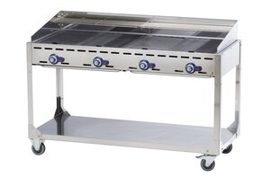 Gaasigrill "Green Fire" 4 põletiga 22kW mobiil - Hendi 149614 цена и информация | Электрогрили, маринаторы | kaup24.ee