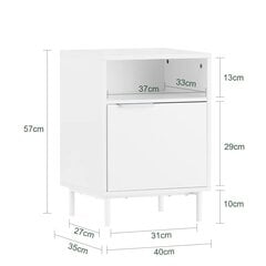 Abilaud/öökapp 40x35x57cm valge hind ja info | Diivanilauad | kaup24.ee