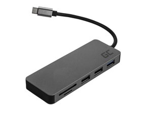 Переходник Green Cell USB-C HUB 7 в 1 USB 3.0, 2xUSB 2.0, HDMI 4K, microSD, SD, DEX цена и информация | Адаптеры и USB-hub | kaup24.ee