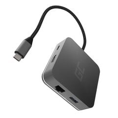 USB-jaotur Green Cell HUB2 USB-C, 3xUSB 3.0, Ethernet 1Gbps, HDMI 4K, DEX Nintendo Switch Apple цена и информация | Адаптеры и USB-hub | kaup24.ee