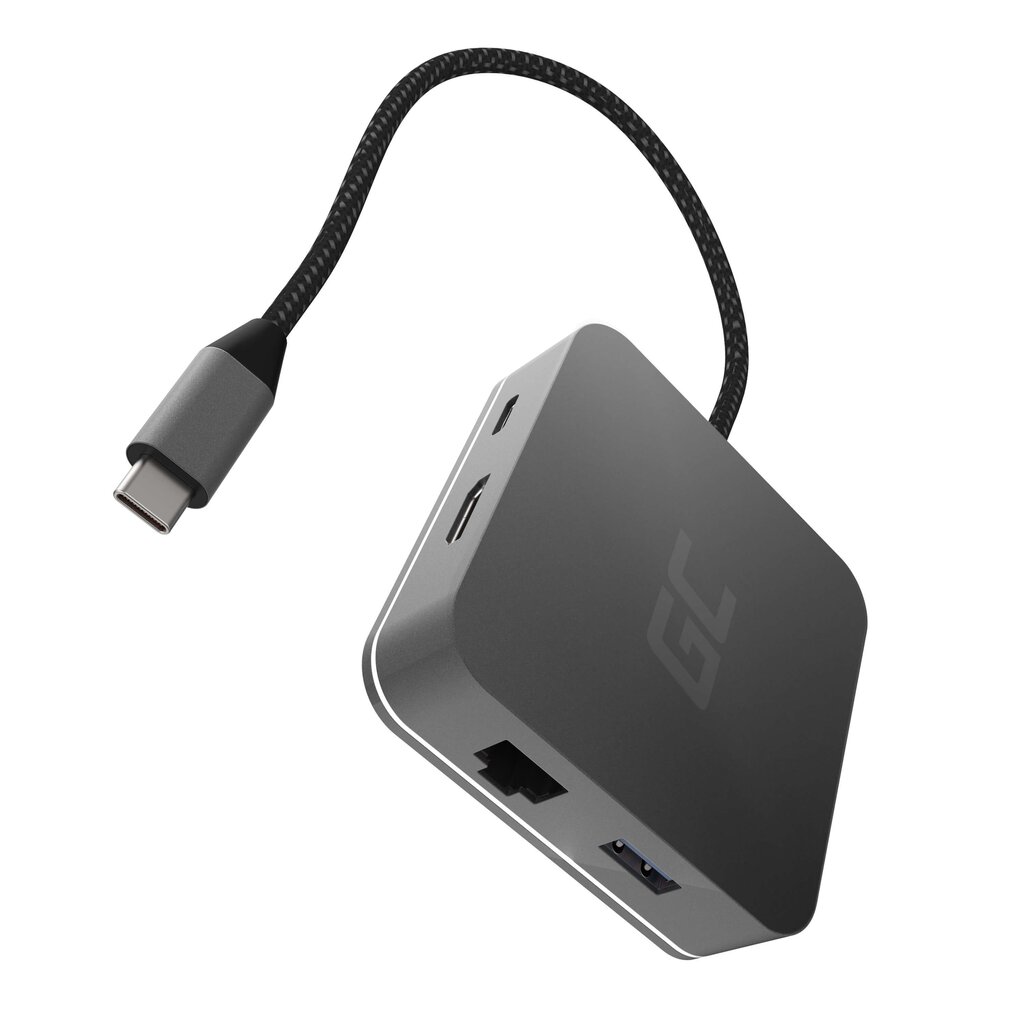 USB-jaotur Green Cell HUB2 USB-C, 3xUSB 3.0, Ethernet 1Gbps, HDMI 4K, DEX Nintendo Switch Apple цена и информация | USB jagajad, adapterid | kaup24.ee