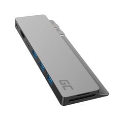 Adapter Green Cell HUB Connect60 8in1 Thunderbolt 3, USB-C, HDMI, 3x USB 3.0, SD, microSD цена и информация | Адаптеры и USB-hub | kaup24.ee