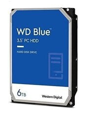 Western Digital Жесткий диск SATA 6 ТБ 6 ГБ/с 256 МБ/СИНИЙ WD60EZAX WDC цена и информация | Внутренние жёсткие диски (HDD, SSD, Hybrid) | kaup24.ee