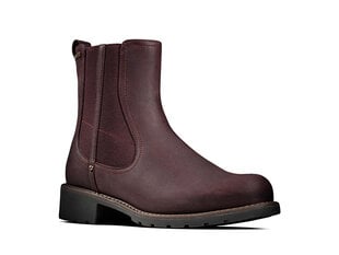 Женские ботинки на молнии CLARKS Orinoco On GTX бордового цвета из кожи GORE-TEX цена и информация | Женские туфли | kaup24.ee