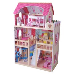 Деревянный кукольный домик EcoToys Raspberry цена и информация | Игрушки для девочек | kaup24.ee