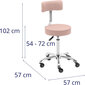 Taburetool, ratastel seljatoega kosmeetiline taburet, kuni 150 kg WELLS, puuderroosa hind ja info | Ilusalongi mööbel | kaup24.ee