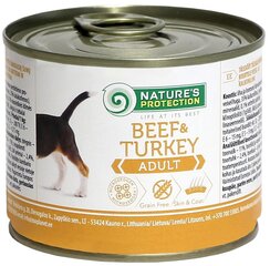 Konserv koertele Nature's Protection Beef&Turkey Adult, 400g hind ja info | Konservid koertele | kaup24.ee