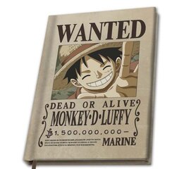 One Piece - A5 Notebook "Wanted Luffy" цена и информация | Атрибутика для игроков | kaup24.ee