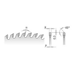 Saeketas Laminaatplaadile 300x3.2x30mm Z96 a=10° TCG, CMT цена и информация | Пилы, циркулярные станки | kaup24.ee