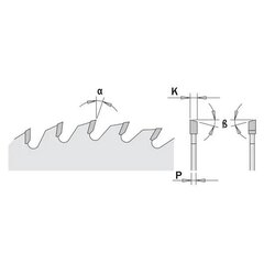 Saeketas puidule 216x2,8x30mm Z64 a=-5° Neg. b=15° ATB, CMT цена и информация | Механические инструменты | kaup24.ee