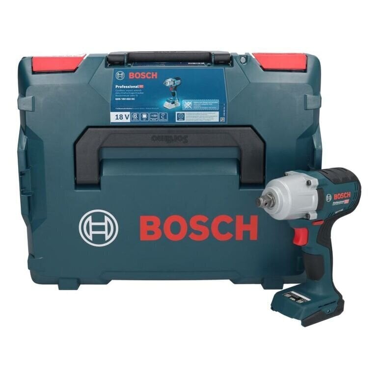 Bosch GDS 18V-450 HC aku löökvõti 18 V 450 Nm 1/2" (06019K4001) + L-Boxx - ilma akuta, ilma laadijata цена и информация | Akutrellid ja akukruvikeerajad | kaup24.ee