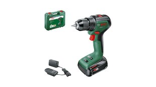 Akukruvikeeraja BOSCH Green Universal Drill 18V-60, 1 x 2 Ah akud, max. pöördemoment цена и информация | Шуруповерты, дрели | kaup24.ee