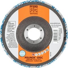 Poleerimisketas 125mm SIC-F Medium-Soft PNER-MW Polinox, Pferd цена и информация | Механические инструменты | kaup24.ee