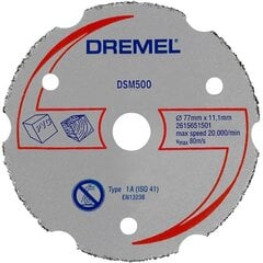 DREMEL multifunktsionaalne karbiidiga kaetud lõikeketas, 77mm DSM500 цена и информация | Механические инструменты | kaup24.ee