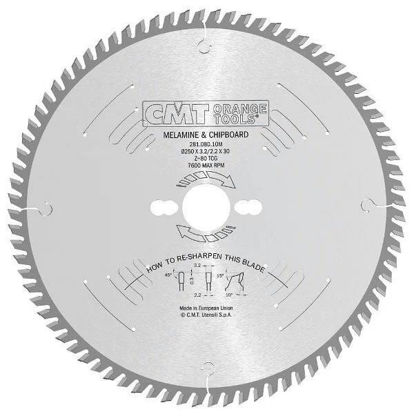 Saeketas Laminaatplaadile 250x3.2x30mm Z80 a=10° TCG, CMT цена и информация | Käsitööriistad | kaup24.ee