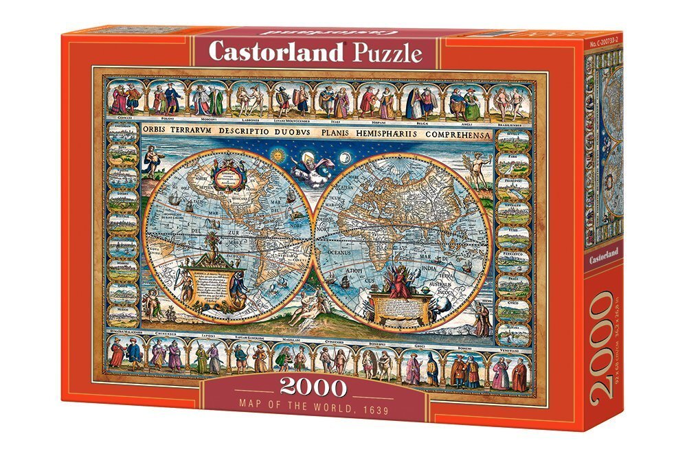 Pusle Castorland Map of the world, 1639, 2000 tk hind ja info | Pusled | kaup24.ee