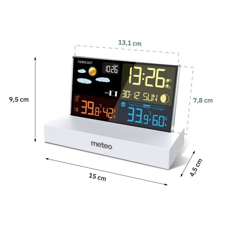 METEO SP110B ilmajaam DCF-ga, valge värv цена и информация | Ilmajaamad, termomeetrid | kaup24.ee