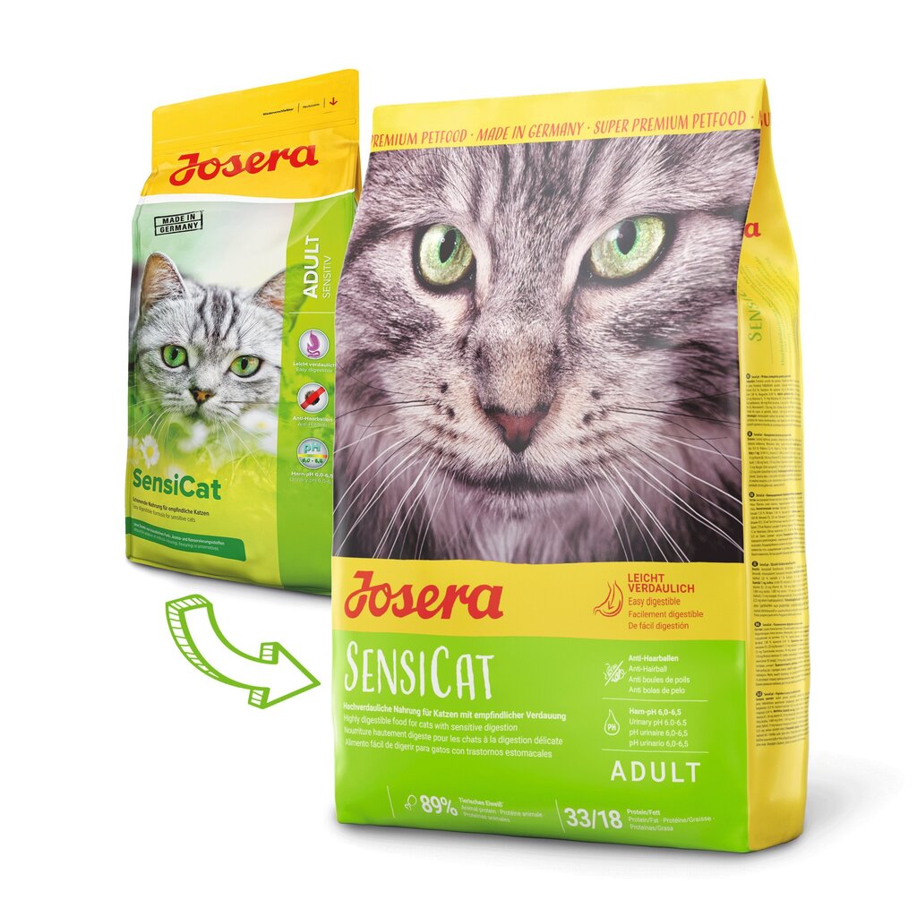 Josera tundliku seedesüsteemiga kassidele SensiCat, 10 kg hind ja info | Kuivtoit kassidele | kaup24.ee