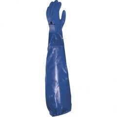 Kindad PVC-kattega, sinised, voodriga, 62 cm 9, Delta Plus hind ja info | Töökindad | kaup24.ee