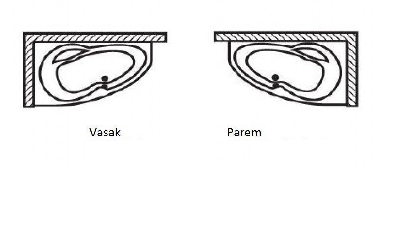 Vann Ravak Rosa II, 150 jalgadega, vasakpoolne hind ja info | Vannid | kaup24.ee