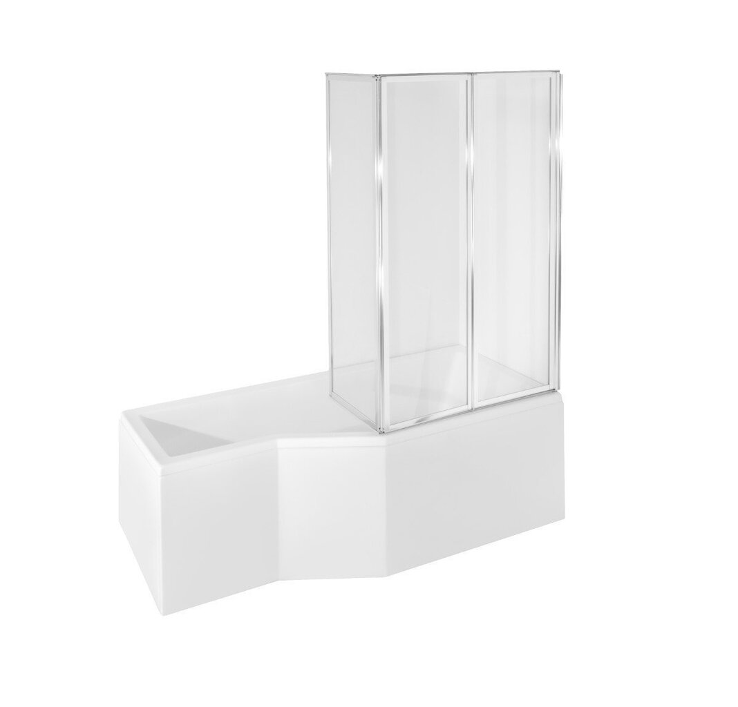Vann Besco Integra + 2-osaline klaasein, Ilma seinteta + klaasist seinale 2 osa, Parempoolne, 170x75 hind ja info | Vannid | kaup24.ee