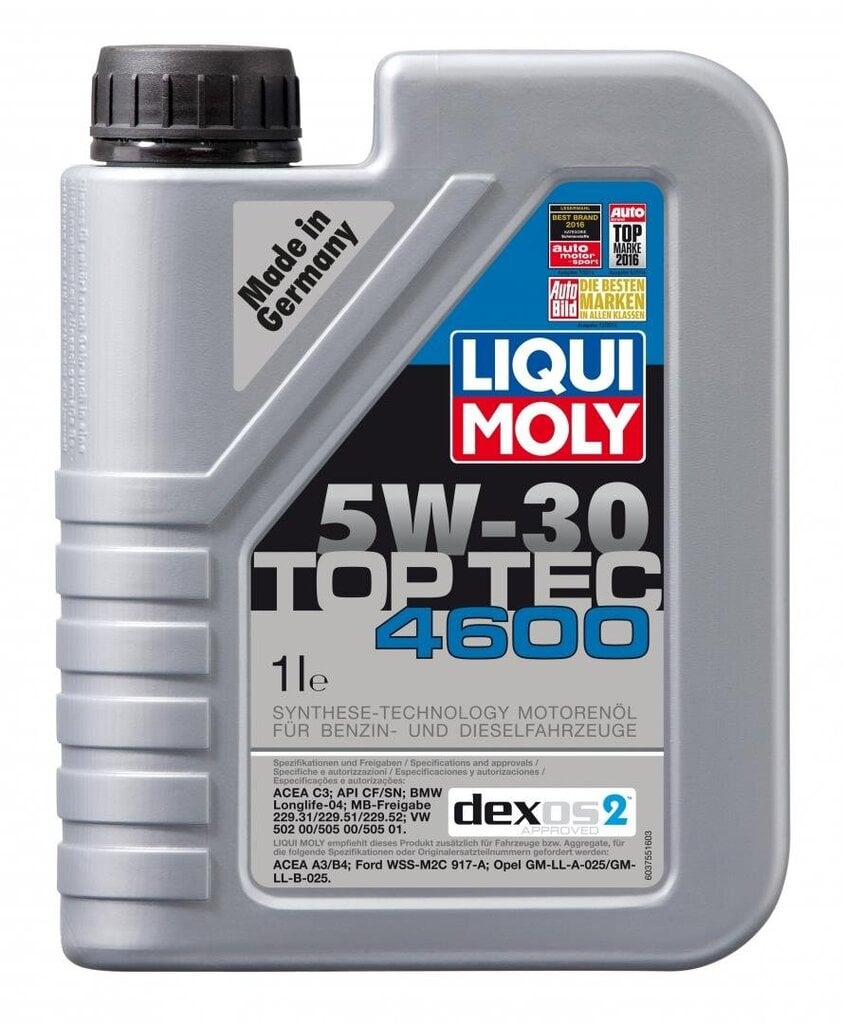 LIQUI MOLY Top Tec 4600 5W30 1L цена и информация | Mootoriõlid | kaup24.ee