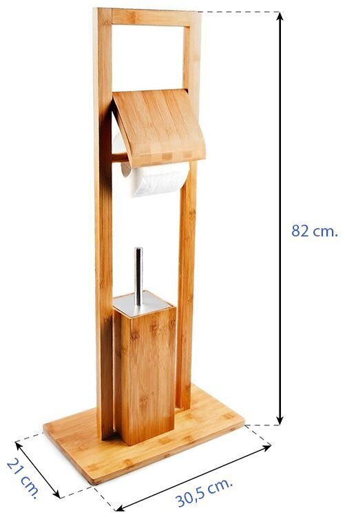 Tualettpaberi ja harja alus bambusest 381757 hind ja info | Vannitoa sisustuselemendid ja aksessuaarid | kaup24.ee