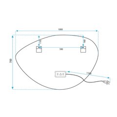 LED seinapeegel 70x100cm FOG цена и информация | Зеркала | kaup24.ee