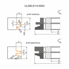 GLOBUS Ukseraami valmistuskomplekt 114x40x4Z H22-27mm / profiil C hind ja info | Freesid | kaup24.ee