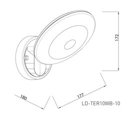 LED fassaadivalgusti TERRO, 10W, 1200lm, IP54, AC220-240V, 50/60Hz, 4000K, must, LD-TER10WB-10 hind ja info | Aia- ja õuevalgustid | kaup24.ee