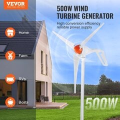 Horisontaalse teljega tuulegeneraator Vevor 12V 500W, 3 laba hind ja info | Generaatorid | kaup24.ee