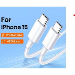 Кабель PD 60 Вт с типа C на тип C для iPhone 15 Pro Max для USB-C кабеля данных быстрой зарядки OTG цена и информация | Зарядные устройства для телефонов | kaup24.ee