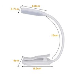 Lugemislamp Book Light Mini 7 Led, laetav, 3 taset soe jahe valge, paindlik hind ja info | Lisatarvikud fotoaparaatidele | kaup24.ee