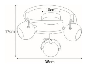 Laevalgusti V-8002/3G WH цена и информация | Потолочные светильники | kaup24.ee