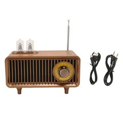 Mini puidust FM-stereoheliraadio Vintage puidust imitatsiooniga kaasaskantav Bluetooth-kõlar hind ja info | Kõlarid | kaup24.ee