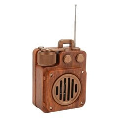 Retro Bluetooth-kõlarraadio Wood Grain HiFi kadudeta heli Toetab U-ketta mälukaarti FM-raadioga Bluetooth-kõlar hind ja info | Kõlarid | kaup24.ee