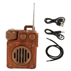 Retro Bluetooth-kõlarraadio Wood Grain HiFi kadudeta heli Toetab U-ketta mälukaarti FM-raadioga Bluetooth-kõlar hind ja info | Kõlarid | kaup24.ee