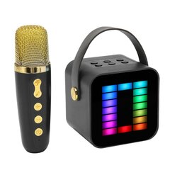 Mini karaokemasina komplekt RGB Pickup Light digitaalne töötlemiskiip käeshoitav kaasaskantav Bluetooth kõlar koos mikrofoniga must hind ja info | Kõlarid | kaup24.ee