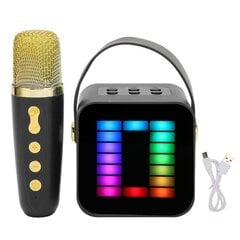 Mini karaokemasina komplekt RGB Pickup Light digitaalne töötlemiskiip käeshoitav kaasaskantav Bluetooth kõlar koos mikrofoniga must hind ja info | Kõlarid | kaup24.ee