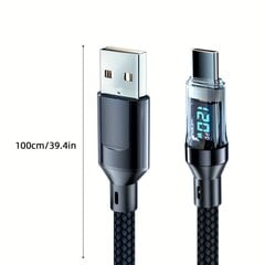 'Сверхбыстрый зарядный кабель: USB-кабель для зарядки типа C, 120 Вт, 6 А, с ЖК-дисплеем' цена и информация | USB накопители | kaup24.ee