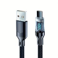 'Сверхбыстрый зарядный кабель: USB-кабель для зарядки типа C, 120 Вт, 6 А, с ЖК-дисплеем' цена и информация | USB накопители | kaup24.ee