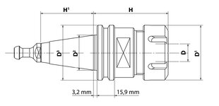 ITA TOOLS Käepide ISO30 ER32 D50 H50 mm / Vasakpoolne hind ja info | Freesid | kaup24.ee