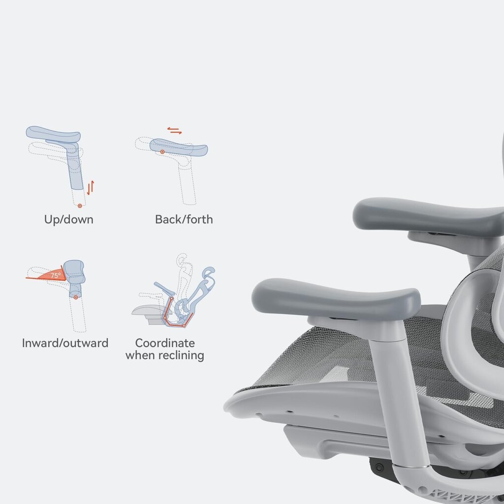 SIHOO kontoritool Doro C300 L-A3-002 ergonoomiline valge цена и информация | Kontoritoolid | kaup24.ee