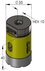 PRO-FIT DIAMOND puursaag D41 mm S10HEX kivimaterjal / marmor / graniit hind ja info | Akutrellid ja akukruvikeerajad | kaup24.ee