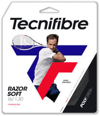 Струны для теннисных ракеток Tecnifibre RAZOR SOFT 12м, 1,30мм, черные цена и информация | Товары для большого тенниса | kaup24.ee