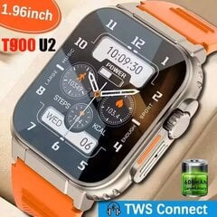 Умные часы T900 U2 Smart Watch 49 мм 2024, NFC, для мужчин и женщин, GPS-трекер, Bluetooth, Звонки, BT Музыка, Игры, Беспроводная зарядка Smartwatch. цена и информация | Смарт-часы (smartwatch) | kaup24.ee